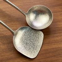 Ensemble de cuisine 5 pièces en titane pur, durable, sûr et résistant aux hautes températures, comprenant Spatule, Louche, Écumoire, Cuillère, finition poli cristal nacré