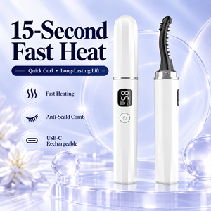 Recourbe-cils chauffant électrique à chauffage rapide, rechargeable USB-C, avec affichage numérique, outil de recourbement des cils portable - Product Image 1