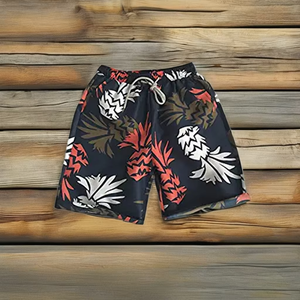Custom New Loose Summer Beach Shorts Eco-Friendly Breathable Quick Dry Floral Mid Waist Drawstring Closure Unisex Casual Sports - Product Image 1