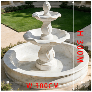 <span class=keywords><strong>Fontaine</strong></span> de jardin minimaliste à trois niveaux en marbre, sculpture de paysage aquatique, cascade pour la décoration de parcs et de cours - Product Image 3