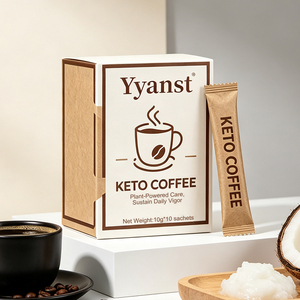 Café Keto Instantáneo en Polvo de Marca Privada OEM, a Base de Plantas, Natural Vigor, 10g*10 Sobres, Caja de Papel Kraft - Product Image 4