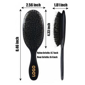 Brosse démêlante en poils de sanglier de qualité supérieure, peigne massant à coussin haute résilience, accessoires de beauté et de coiffure - Product Image 5