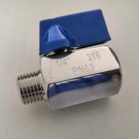 Vanne à boisseau sphérique miniature en acier inoxydable 304 316, filetage mâle-femelle 1/8 po, pour la sécurité alimentaire