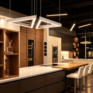โคมไฟเพดาน LED ทรงสามเหลี่ยมแบบแขวน  วัสดุอะลูมิเนียม  ติดตั้งบนพื้นผิว  เหมาะสำหรับโรงยิม สำนักงาน ห้องประชุม - Product Image 2