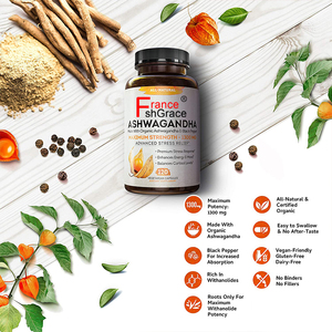Ashwagandha Capsules Comprimés Supplément aux herbes Végétalien Sans Gluten Biologique Sans OGM Soutient l'Endurance de l'humeur Ashwagandha - Product Image 5