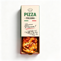 Caja de Pizza Larga Tipo Cajón Personalizada al por Mayor para Comida para Llevar y Entrega de Comida Rápida