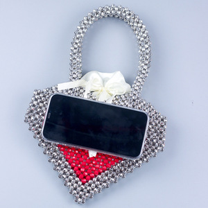 2025 Exquisite Artisanal Beads <strong>Clutch</strong> Fashion Love <strong>Peach</strong> Handbag Party <strong>Bags</strong> for Women Portable 2-2.9L Capacity Cross-Body - Product Image 3