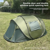 Tente de camping portable en forme de bateau, sans configuration requise, imperméable, résistante au vent (1000-1500 mm), épaissie, à lancer rapidement à la main