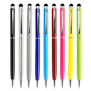 Caneta esferográfica colorida barata, caneta esferográfica colorida personalizada com stylus