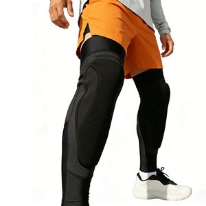 Protège-tibias de football souple à compression sportive, protège-tibias de VTT avec coussin en nid d'abeille en éponge pour le football - Product Image 5