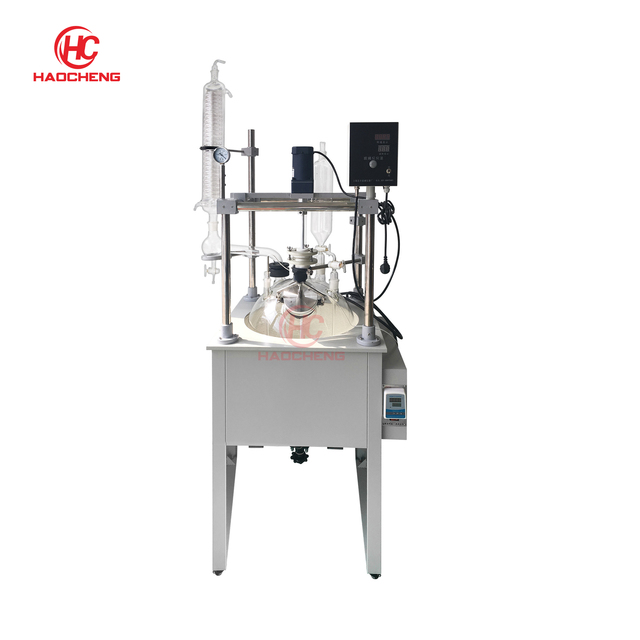 Grease Plant Manufacturing Machine Single Layer Glass Reactor Chemical Reactor with Heating Bath 5L 10L 20L 50L 100L 200L
