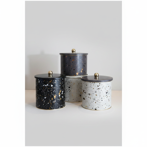 Round <b>Metal</b> <b>Tin</b> Canister Set Dia 175 mm ( 3Pcs) Terrazo Terrazo Design - Product Image 2