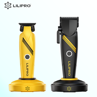 Tondeuse à Cheveux de Barbe Professionnelle Métallique Rechargeable LILIPRO L4&M4 avec Lame Fixe Revêtement DLC, Tondeuse à Cheveux pour Homme