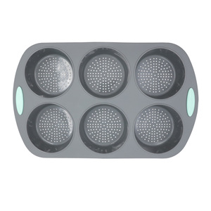 Grand moule à <span class=keywords><strong>pain</strong></span> à hamburger en silicone à 6 cavités, antiadhésif et résistant à la chaleur, compatible lave-vaisselle et four, pour pains faits <span class=keywords><strong>maison</strong></span> - Product Image 6