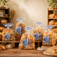 Sacs à pain en LDPE transparents robustes avec fermeture à clip, sacs en plastique de qualité alimentaire refermables avec soufflet de fond pour usage commercial