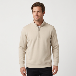 Sweat-shirt en gros : Fermeture éclair quart de tour personnalisée en molleton bouclette pour les détaillants sportifs américains, logo, faible MOQ, tailles S-XL - Product Image 1