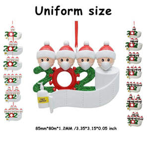 2020 árbol <span class=keywords><strong>de</strong></span> Navidad adornos <span class=keywords><strong>cuarentena</strong></span> sobreviviente <span class=keywords><strong>de</strong></span> la familia <span class=keywords><strong>de</strong></span> 1, 2, 3, 4, <span class=keywords><strong>5</strong></span>, 6 7 personalizado Navidad Decoración DIY nombre - Product Image 5