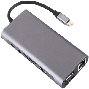 Hub USB-C 11 in 1 di Alta Qualità con Porte HDTV + <span class=keywords><strong>VGA</strong></span> + LAN + 4 USB 3.0 + Lettore Schede SD/TF + Porta Audio + Adattatore Cavo USB-C - Product Image 3