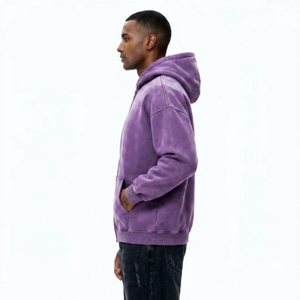 For Full Zip Heavyweight Unisex Acid Wash Men 100% Cotton Loose Fit Pullover Oversized Streetwear Windproof Breathable Hoodie - Product Image 4
