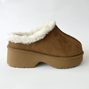 รองเท้าบูทลุยหิมะสำหรับผู้หญิงแพลตฟอร์มนางเงือกสำหรับฤดูหนาว, รองเท้าบูตหุ้มหนังไมโครไฟเบอร์ให้ความอบอุ่นเพิ่มความสูง6.5ซม. - Product Image 3