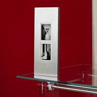 Cadre rectangulaire long en acier inoxydable argenté Ludaye, cadre décoratif en verre multi-images, impression Giclée personnalisée, durable, respectueux de l'environnement