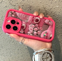 Coque de téléphone style fille mignonne pour iPhone 15 14 13 12 11 Pro Max 6p 7p 8p xs xr xsmax étui ours fraise rose
