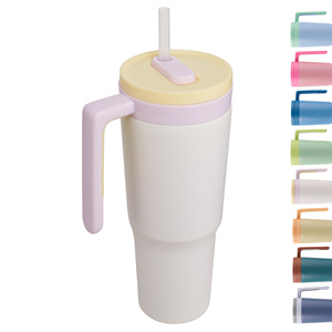 40oz Stainless Steel Tumbler With Soft Silicone Handle Detachable <b>Tea</b> Fruit <b>Infuser</b> Cup Holder Friendly Leakproof Daily Drinks - Product Image 2