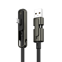 Nouveau câble de charge rapide USB Type-C 100W avec support, vitesse 5A/6A, en silicone et alliage de zinc, trois-en-un pour téléphones mobiles