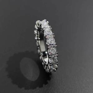 Single-Row Tennis Diamond <b>Ring</b> Micro Pave Bling CZ Stone <b>Iced</b> Out Hop Gold <b>Ring</b> for Men and Women - Product Image 2