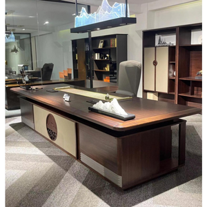 New Trung Quốc phong cách màu đen óc chó gỗ rắn với tủ bên bàn lớn Ông Chủ bàn - Product Image 5