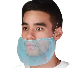 White disposable non-woven face mask beard net beard cover Customized wholesale Premium PP non-woven beard cover