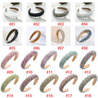 Bandeau de cheveux pour femme de luxe européen américain, entièrement brillant, en éponge, avec strass, diamants et perles, pour mariage et fête