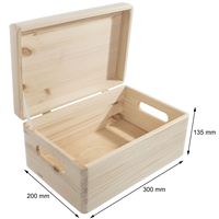 Caja de Almacenamiento Grande de Madera con Tapa Abatible, sin Pintar, sin Acabado, Caja de Regalo, Caja de Madera para Herramientas, Juguetes, Manualidades, Joyería, Recuerdos