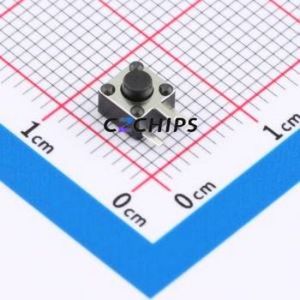 TS-1009B-03826 Tactile Switch Through hole Component (THT) Switch Single Pole Single Throw Round Button 2.6N Right Angle Insert - Product Image 1