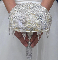 Buket Bros Pernikahan Mewah Baru Kristal Rhinestone Buatan-Tanaman Hias Berkualitas Tinggi untuk Dalam/Luar Ruangan untuk Hari Ibu Natal