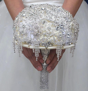 Nouveau <span class=keywords><strong>Bouquet</strong></span> <span class=keywords><strong>de</strong></span> Broche <span class=keywords><strong>de</strong></span> Mariage <span class=keywords><strong>de</strong></span> Luxe Strass Artificiel avec des cristaux Fleur <span class=keywords><strong>de</strong></span> Mariage - Product Image 4