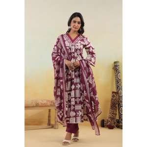 Premium Ladies Kurta para verano, venta al por mayor, nueva moda, conjunto de Kurti de algodón indio tradicional con bordado hecho a mano - Product Image 1