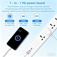 Regleta Inteligente Universal LangYeao 20W PD 7 en 1, 4 Tomas de Corriente con Control Independiente, WiFi, Zigbee, Compatible con Alexa y Google Home