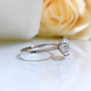 925 in argento Sterling classico a 6 punte solitario mezza eternità cubica Zirconia fede nuziale Marquise promessa anelli 1CT solitario - Product Image 4