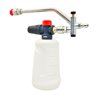 Canon à mousse professionnel avec tige d'extension à double valve | Pistolet de pulvérisation à interrupteur rapide | Pistolet de lavage à haute pression pour mousse épaisse