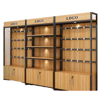 Étagères de supermarché double face personnalisées, présentoir en bois avec différentes tailles, construction métallique pour un empilage efficace