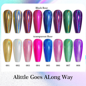 Poudre à ongles effet miroir laser universelle, pigment holographique chromé brillant, effet poussière, manucure, salon, décoration d'art des ongles, paillettes - Product Image 5