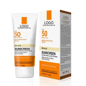 热卖自有品牌天然防晒有机OEM草本韩版防晒霜SPF50润肤霜防晒