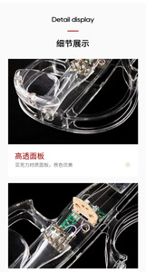 Le violon électronique transparent en cristal, vendu en gros, peut être connecté à des écouteurs et à des haut-parleurs, et présente un effet lumineux. - Product Image 4
