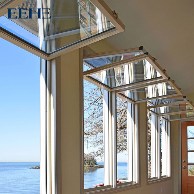 EEHE Modern Organ Type Upper Bi-folding Window Factory Aluminum Glass Folding windows Design