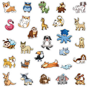 100 Uds impermeable lindo Animal de dibujos animados pegatina para <span class=keywords><strong>coche</strong></span> motocicleta bicicleta equipaje decorativo <span class=keywords><strong>perro</strong></span> gato cerdo <span class=keywords><strong>pegatinas</strong></span> para chico estudiante - Product Image 2