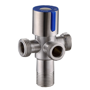 Vanne à quatre voies Zimani en acier inoxydable 304, filetage mâle 1/2 pouce, vanne d'angle pour machine à laver, accessoires de salle de bain - Product Image 1
