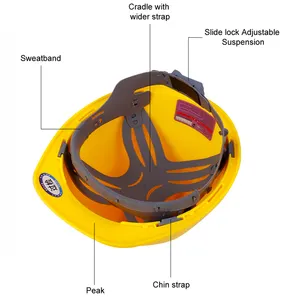 Industrial Hard Hat 4 Point Full Plastic Suspension Safety Helmet For Construction