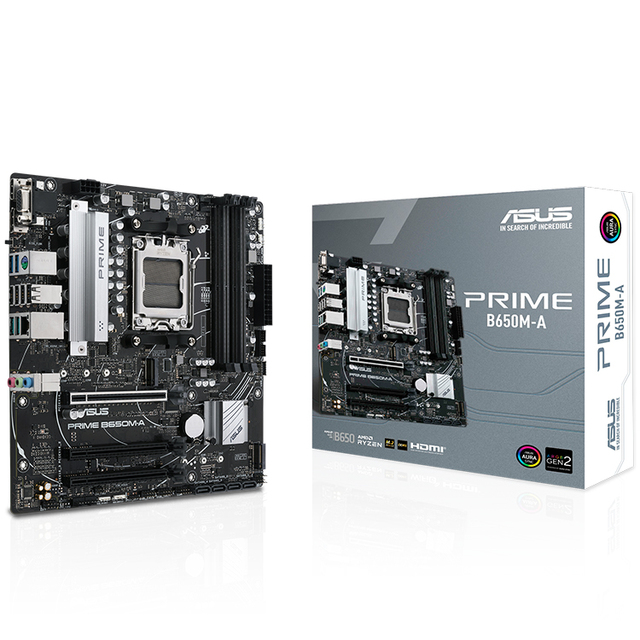 ASUS PRIME B650M-A Micro-ATX Motherboard with 4 X SATA 6Gb/s Ports AMD B650 Chipset Support AMD Ryzen 7000 Series Desktop CPU