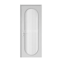 Portes intérieures pré-encadrées de style français, blanches et apprêtées, pour maisons, avec panneau en verre dépoli